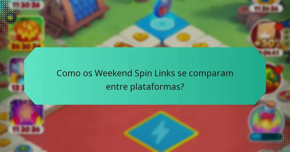 Como os Weekend Spin Links se comparam entre plataformas?