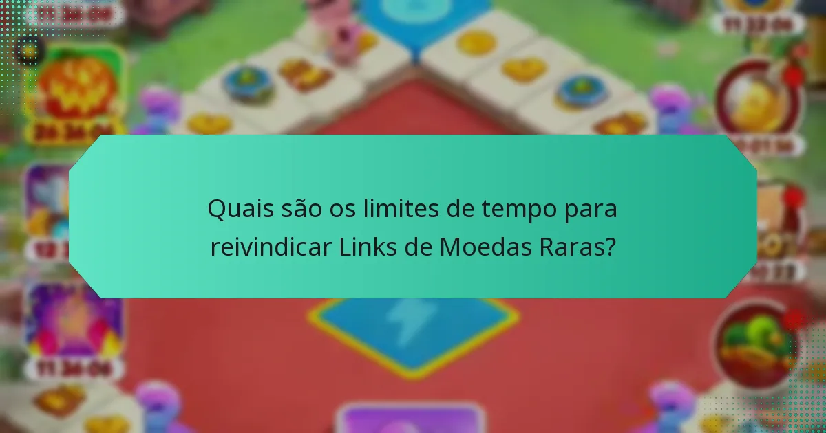 Quais são os limites de tempo para reivindicar Links de Moedas Raras?